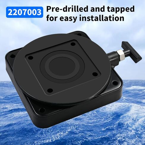 Vanshly,2207003 Low-Profile Swivel Mounting Base Compatible with Cannon Downrigger,Black Composite in Saudi Arabia