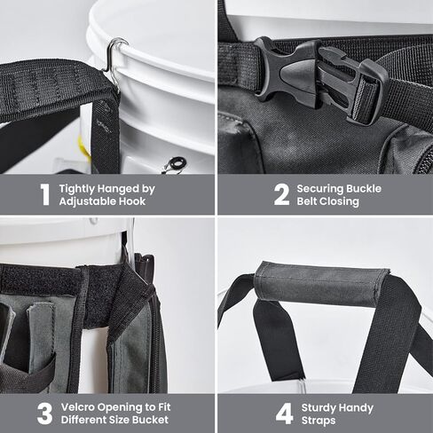 بالميث منظم ادوات الصيد على الجليد، دلو قابل للتعديل مع حامل زرادية لدلو سعة 5 جالون in Kuwait