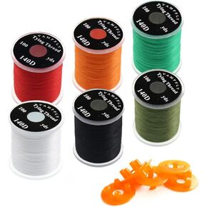 HERCULES 140D Fly Tying Thread 12 Colors Non Waxed Fly Tying Wires Materials Kits Fly Tying Tieing Supplies for Dry Wet Flies