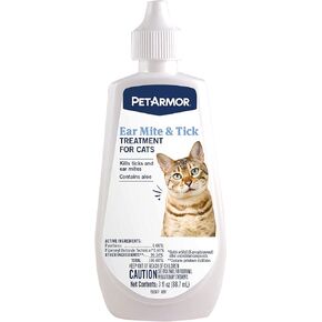 PetArmor Ear Mite Treatment for Dogs, Ear Mite Medicine Kills Ticks and Ear Mites to Relieve Itchiness, Sooths Ears with Aloe, 3oz