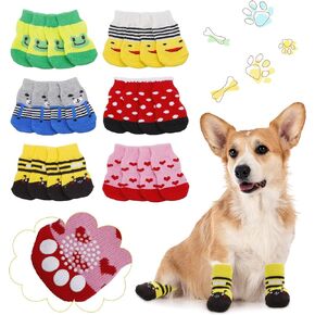 24 قطعة من جوارب الكلاب - جوارب مضادة للانزلاق لمخالب القطط الصغيرة، جوارب واقية للكلاب الأليفة، جوارب محبوكة للكلاب الأليفة الصغيرة والمتوسطة الحجم في الأماكن المغلقة على الأرضيات المصنوعة من الخشب الصلب in Kuwait