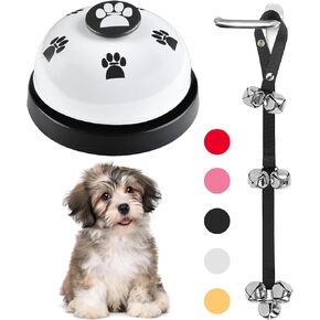 2 Pack Dog Door Bells Dog Doorbell to go Outside Puppy Train Bell for Dogs to Ring to go Potty Puppy Toilet Training Bell Jingle Bells for Door Knob Girl Puppy Essentials Accessories (Pink)