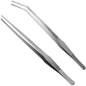 Aquarium Tweezers Extra Long 15 inches, Luxiv Stainless Steel Straight and Curved Tweezers 38cm Extra Long Tweezers for Fish Tank Plant Aquascape Tools, Feeding Tongs