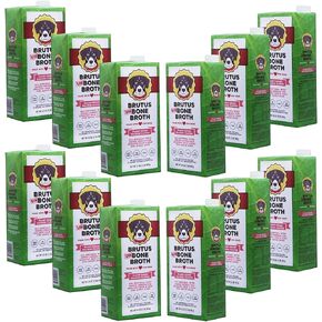 Brutus Bone Broth for Dogs | All Natural | Made in USA | Glucosamine & Chondroitin for Healthy Joints | Human Grade Ingredients | Hydrating Dog Sauce Food Topper, Gravy & Treat (Pork, 2-Pack)