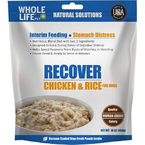 Whole Life Pet Recover. Bland Diet for Dogs - Vomiting, Stomach Distress or Diarrhea Relief. Ready in Minutes - Just Add Water