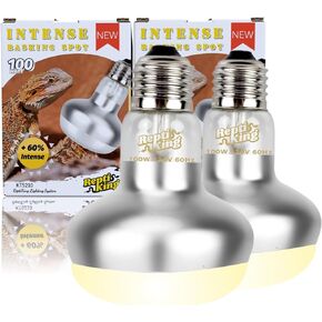 Basking Light for Reptiles, 2-Pack 100W Upgraded Intense Basking Spot, Reptile Basking Bulb Light, UVA Heat Lamp Bulb for Bearded Dragon Turtle Chicken