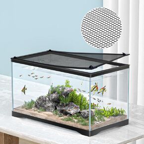DIY Fish Tank Lid Aquarium Cover with Fresh Air Netting to Prevent Fish from Jumping Out of The Tank and Reptile Pet from Escaping, Adjustable Size Fit Tank Size Max 37''X18'' in Saudi Arabia