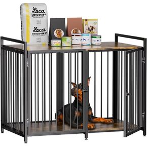LiebeRen 48 Inch Large Dog Crate,Dog Kennel Furniture Large Breed Oversized Size (lnch:48.97" W x 28.6" D x 31.1" H) Large Dog Crate Furniture Solid and Stable Can Bear Weight 1500 lbs-Chew-Resistant in Kuwait