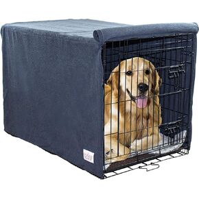 غطاء قفص للكلاب الصغيرة من My Doggy Place، مقاس 91.44 سم × 60.96 سم × 60.96 سم - غطاء بيت الكلب قابل للغسل في الغسالة مع 4 سحابات في الزوايا - أغطية أقفاص مصنوعة من الألياف الدقيقة الدافئة فائقة الامتصاص لأقفاص الكلاب in Kuwait