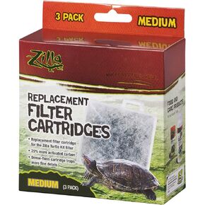 Zilla Reptile Pet Terrarium Water Filter Replacement Cartridge, Large, 3-Pack