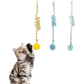RORIPOPPU Cat Toy Sisal Ball Hanging Cat Toy Handmade Cat Rope Ball Chew Eco-Friendly Toy Pets Interactive Toy Cat Toys for Indoor Cats (Original Color) in Kuwait