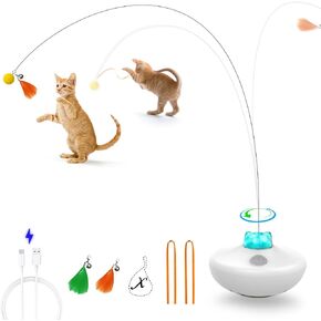 Oxawo Interactive Cat Toys Indoor Cats Toy Automatic Moving Feather Wand in Saudi Arabia