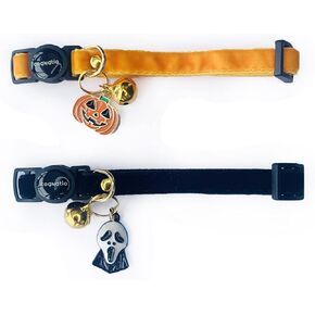 Safety Quick Release Cat Collars,Double Velvet with Bell Available in a Range Colors,Perfect for Your Kitty, Adjustable 20-30 cm (Tiger, 20-30cm) in Kuwait