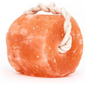 Glowyn Pink Himalayan Salt Lick - Large Natural Mineral Block on Rope for Horses, Cattle, Live Stock, Deer – Long Lasting - 9.5lbs. to 11.0lbs. - Great for Using as a Bait for Deer Hunting in Kuwait