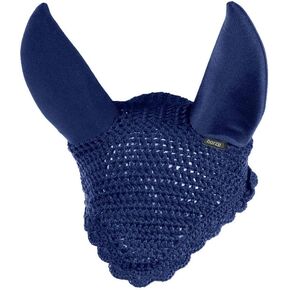 HORZE Supreme Silent Crochet Ear Bonnet | Sound Dampening Fly Protection for Sensitive Horses - Black - Horse in Saudi Arabia