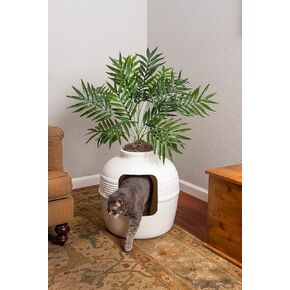 Good Pet Stuff, The Original Hidden Litter Box, Artificial Plants & Enclosed Cat Planter Litter Box, Vented & Odor Filter, Easy to Clean, Mocha Brown , 20" wide x 19 3/4" in Kuwait