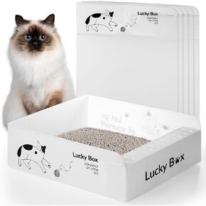 Ziliny 5 Pcs Portable Travel Litter Box 17 x 13.4 x 5.1 Inches Disposable Plastic Litter Box for Cat Foldable Kitty Litter Tray Double Layer Waterproof Litter Box for Small Pets Animals Travel Needs in Saudi Arabia