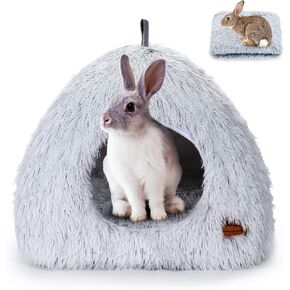 PStarDMoon Bunny Bed for Small Animals,Warm Calming Rabbit House and Hideout, Machine Washable Sleeping Rabbit Sofa Bed Bottom Breathable Soft Bunny Bed for Kittens Bunny Guinea Pigs Puppy (Style 1) in Kuwait