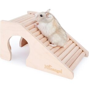Niteangel Hamster House w/Climbing Ladder for Hamsters Gerbils Mice or Similar-Sized Pets (Secret Peep Tunnel Hamster Hut)