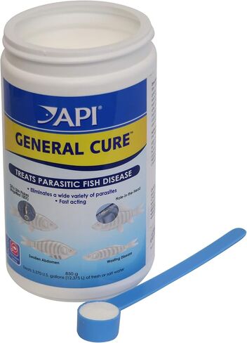 دواء مسحوق أسماك المياه العذبة والمياه المالحة من API GENERAL CURE، علبة كبيرة بحجم 30 أونصة، أبيض in Saudi Arabia