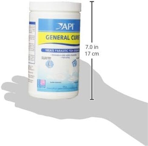 دواء مسحوق أسماك المياه العذبة والمياه المالحة من API GENERAL CURE، علبة كبيرة بحجم 30 أونصة، أبيض in Saudi Arabia