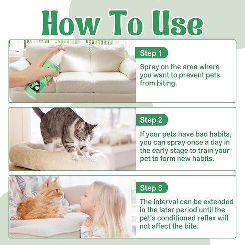 folaymass Cat Spray Deterrent, Cat Deterrent Spray, Cat Scratch Furniture Protector, Cat Repellent Spray in Kuwait