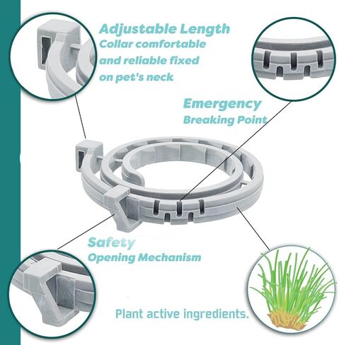 Flea and Tick Collar for Cats - Offers 12-Month Protection, Crafted with Premium Plant Oils, Waterproof, Natural, Safe for Kittens, Includes Free Comb and Tweezers, 13.8 in (2 Packs) in Saudi Arabia