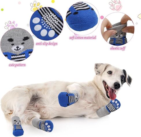 24 قطعة من جوارب الكلاب - جوارب مضادة للانزلاق لمخالب القطط الصغيرة، جوارب واقية للكلاب الأليفة، جوارب محبوكة للكلاب الأليفة الصغيرة والمتوسطة الحجم في الأماكن المغلقة على الأرضيات المصنوعة من الخشب الصلب in Kuwait