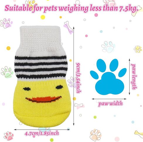 24 قطعة من جوارب الكلاب - جوارب مضادة للانزلاق لمخالب القطط الصغيرة، جوارب واقية للكلاب الأليفة، جوارب محبوكة للكلاب الأليفة الصغيرة والمتوسطة الحجم في الأماكن المغلقة على الأرضيات المصنوعة من الخشب الصلب in Kuwait