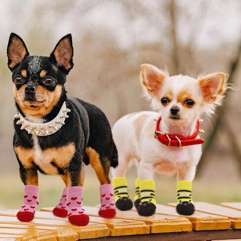 24 قطعة من جوارب الكلاب - جوارب مضادة للانزلاق لمخالب القطط الصغيرة، جوارب واقية للكلاب الأليفة، جوارب محبوكة للكلاب الأليفة الصغيرة والمتوسطة الحجم في الأماكن المغلقة على الأرضيات المصنوعة من الخشب الصلب in Kuwait