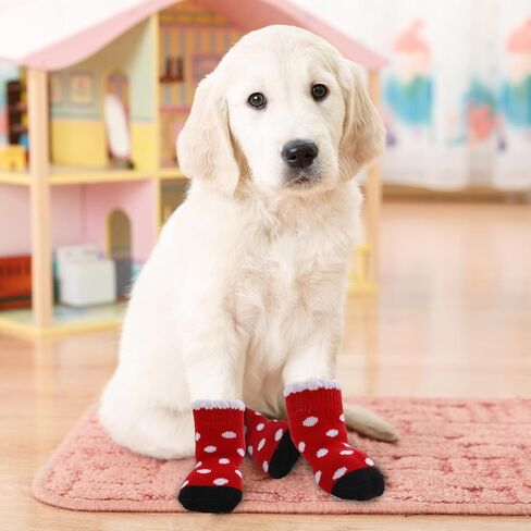 24 قطعة من جوارب الكلاب - جوارب مضادة للانزلاق لمخالب القطط الصغيرة، جوارب واقية للكلاب الأليفة، جوارب محبوكة للكلاب الأليفة الصغيرة والمتوسطة الحجم في الأماكن المغلقة على الأرضيات المصنوعة من الخشب الصلب in Kuwait