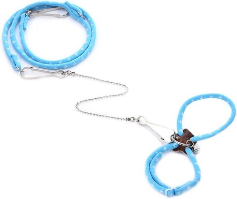 Adjustable Nylon Harness Vest and Leash Set Lead for Pet Dwarf Hamster Gerbil Rat Mouse Ferret Chinchilla Ferret Squirrel Small Animal Walking Toy (Blue) in Kuwait