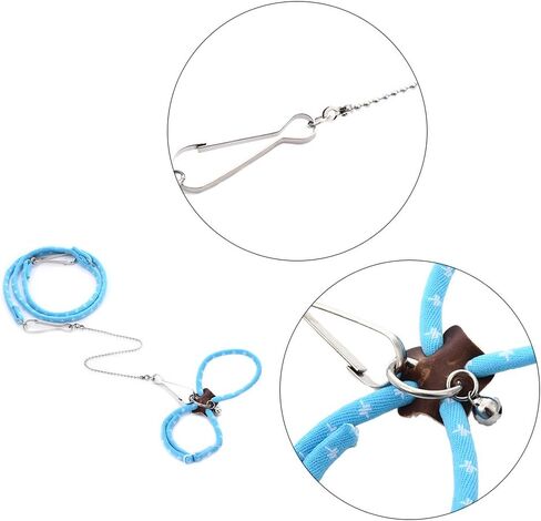 Adjustable Nylon Harness Vest and Leash Set Lead for Pet Dwarf Hamster Gerbil Rat Mouse Ferret Chinchilla Ferret Squirrel Small Animal Walking Toy (Blue) in Kuwait