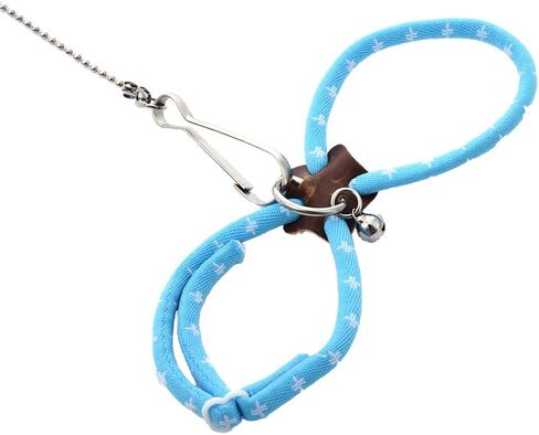 Adjustable Nylon Harness Vest and Leash Set Lead for Pet Dwarf Hamster Gerbil Rat Mouse Ferret Chinchilla Ferret Squirrel Small Animal Walking Toy (Blue) in Kuwait