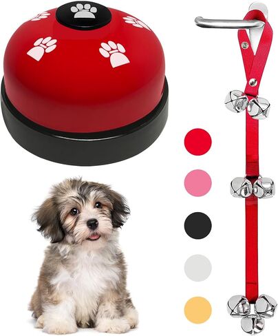 2 Pcs Dog Door Bells Dog Doorbell to go Outside Puppy Train Bell for Dogs to Ring to go Potty Puppy Toilet Training Bell for Door Knob Girl Puppy Essentials Accessories (Pink) in Kuwait