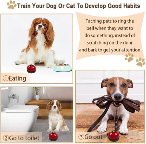 2 Pcs Dog Door Bells Dog Doorbell to go Outside Puppy Train Bell for Dogs to Ring to go Potty Puppy Toilet Training Bell for Door Knob Girl Puppy Essentials Accessories (Pink) in Kuwait