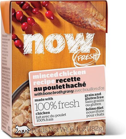 طعام القطط الرطب الطازج، 6.4 أونصة 24 قيراط - طعام القطط الرطب الخالي من الحبوب - وصفة الدجاج المفروم مع مرق مرق العظام للقطط - اللحوم الحقيقية والأسماك للبروتين in Kuwait