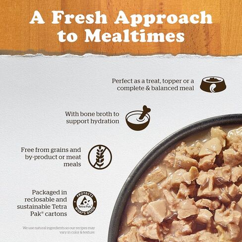 طعام القطط الرطب الطازج، 6.4 أونصة 24 قيراط - طعام القطط الرطب الخالي من الحبوب - وصفة الدجاج المفروم مع مرق مرق العظام للقطط - اللحوم الحقيقية والأسماك للبروتين in Kuwait