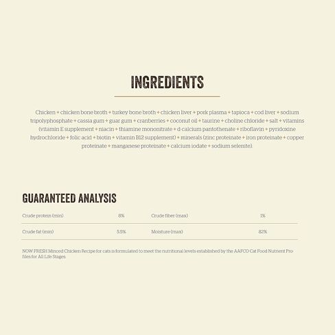 طعام القطط الرطب الطازج، 6.4 أونصة 24 قيراط - طعام القطط الرطب الخالي من الحبوب - وصفة الدجاج المفروم مع مرق مرق العظام للقطط - اللحوم الحقيقية والأسماك للبروتين in Kuwait