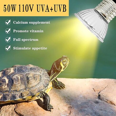 Turtle Heat Lamp Tortoise Bulb: 4-Pack 50W UVB Reptile Heating Bulb for Lizards, Snakes, Aquarium Aquatic Reptile Amphibian - Terrarium Heat Lamps and Habitat Lighting for Pet Supplies in Kuwait