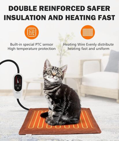 سرير قطط مدفأ من BurgeonNest، وسادة تدفئة للحيوانات الأليفة مع مؤقت، 28 بوصة × 16 بوصة / 18 بوصة × 16 بوصة، سرير كلب كهربائي مسخن مع درجة حرارة قابلة للتعديل وبطانية تدفئة لبساط الحيوانات الأليفة وإيقاف التشغيل التلقائي in Kuwait