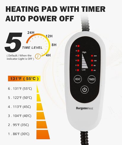 سرير قطط مدفأ من BurgeonNest، وسادة تدفئة للحيوانات الأليفة مع مؤقت، 28 بوصة × 16 بوصة / 18 بوصة × 16 بوصة، سرير كلب كهربائي مسخن مع درجة حرارة قابلة للتعديل وبطانية تدفئة لبساط الحيوانات الأليفة وإيقاف التشغيل التلقائي in Kuwait