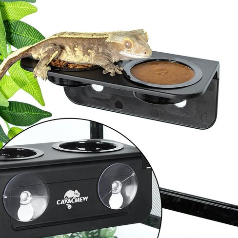 حافة تغذية أبو بريص من كافاشيو، حافة تغذية الزواحف قابلة للطي من أكريلونتريل بوتادين ستايرين مع 6 قطع أكواب بلاستيكية، طبق مياه طعام الزواحف 2 في 1، وعاء تررم لإغوانا الحرباء أبو بريص، شفط قوي، سهل التنظيف in Kuwait