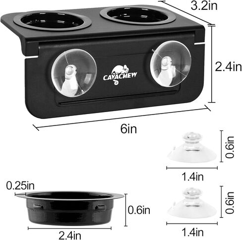 حافة تغذية أبو بريص من كافاشيو، حافة تغذية الزواحف قابلة للطي من أكريلونتريل بوتادين ستايرين مع 6 قطع أكواب بلاستيكية، طبق مياه طعام الزواحف 2 في 1، وعاء تررم لإغوانا الحرباء أبو بريص، شفط قوي، سهل التنظيف in Kuwait