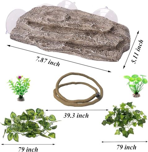 RUNANIA Turtle Basking Platform, Reptile Tank Accessories Turtle Dock Basking Area for Gecko Amphibians Frogs Newts Lizard in Kuwait