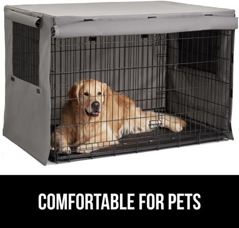 GORILLA GRIP Dog Crate Covers, Wire Kennel Topper, 24 in, Gray in Kuwait