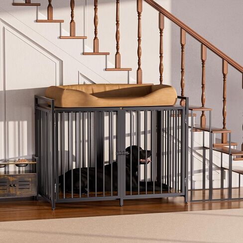 LiebeRen 48 Inch Large Dog Crate,Dog Kennel Furniture Large Breed Oversized Size (lnch:48.97" W x 28.6" D x 31.1" H) Large Dog Crate Furniture Solid and Stable Can Bear Weight 1500 lbs-Chew-Resistant in Kuwait