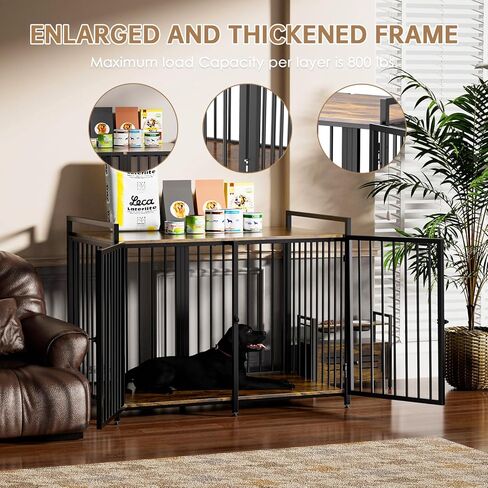 LiebeRen 48 Inch Large Dog Crate,Dog Kennel Furniture Large Breed Oversized Size (lnch:48.97" W x 28.6" D x 31.1" H) Large Dog Crate Furniture Solid and Stable Can Bear Weight 1500 lbs-Chew-Resistant in Kuwait