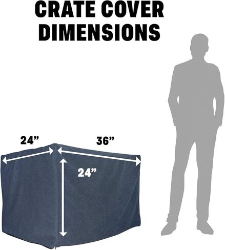 غطاء قفص للكلاب الصغيرة من My Doggy Place، مقاس 91.44 سم × 60.96 سم × 60.96 سم - غطاء بيت الكلب قابل للغسل في الغسالة مع 4 سحابات في الزوايا - أغطية أقفاص مصنوعة من الألياف الدقيقة الدافئة فائقة الامتصاص لأقفاص الكلاب in Kuwait