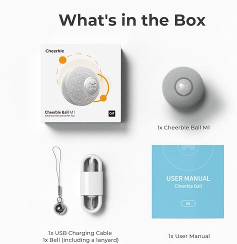 لعبة القطط التفاعلية الذكية من تشيربل، كرة دوارة نطاطة أوتوماتيكية للقطط الداخلية، كرة الحيوانات الأليفة المفعمة بالحيوية مع أضواء وجرس، رمادي in Kuwait